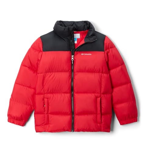 Columbia Youth Boys Puffect 2 Jacket, Puffer Jacket, Mountain Red, Black, XL