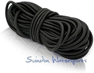 Swindon Watersports Shockcord (Bungee Cord) 5mm Black - 5, 10 or 20 Metre Lengths Available- Great for DIY projects, securing groundsheets & Trailer Covers