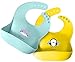 BabyPop! 2 Cute Silicone Baby Bibs with Pocket for Babies and Toddlers | Waterproof, Easy Feeding Clean Up No Mess for Boys & Girls | Perfect Shower Gift in Tiffany Blue/Yellow by BabyPop!