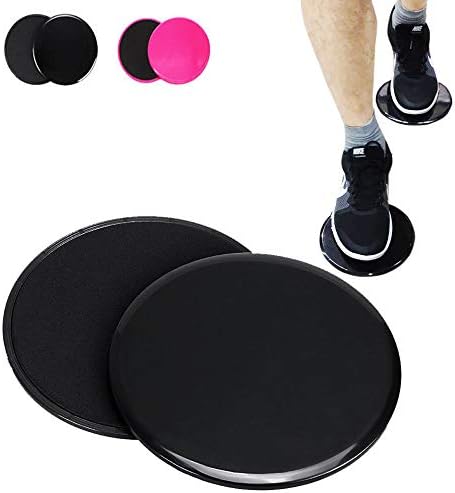 JONEEWELL Gliding Discs Core Sliders for Carpet and Hardwood Floor,Dual Side Set of 2 Exercise Sliding Discs Workout Legs, Arms Back, Abs at Home or Gym or Travel - Fitness Equipment …