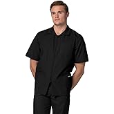 Adar Universal Scrubs for Men - Zippered Short Sleeved Scrub Jacket
