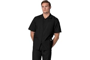 ADAR UNIFORMS Adar Universal Scrubs for Men - Zippered Short Sleeved Scrub Jacket