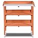 Giantex Garden Potting Bench, Outdoor Wood Workstation Table with Galvanized Steel Tabletop, 5 Hooks, 2-Tier Storage Shelves, Outside Work Station Potting Table with Raised Edge, Easy Assembly