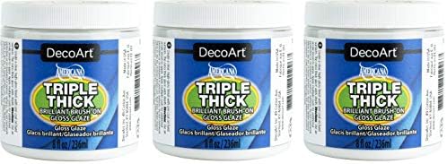 DecoArt TG01-36 Triple Thick Gloss Glaze, 8-Ounce Triple Thick Gloss Glaze (Jar) (Thrее Рack)
