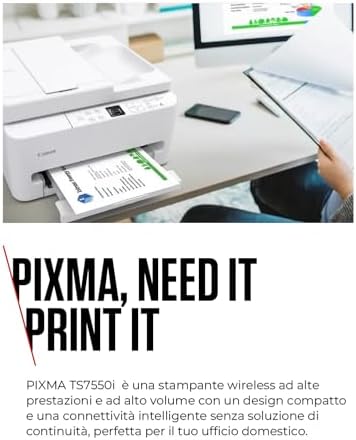 PIXMA TS7550i Stampante Fotografica Multifunzione per Ufficio Wi-Fi