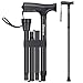 Folding Walking Cane for Men and Women, Retractable and Adjustable Collapsible Cane for Elderly, Lightweight and Protable Walking Stick with Non-Slip Grip Handle and Rubber Tip - Metene