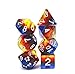 DND Dice Set RPG Polyhedral Aurora Dice Fit Dungeons and Dragons(D&D) Pathfinder RPG MTG Role Playing Dice Tabletop Math Games 7-Die Dice Set Transparent Dice (Ice & Fire)