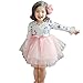 yongy Tutu Princess Casual Dress Printed Puff Long Sleeves For Baby Girl (Pink, 1-2Y)