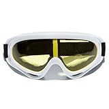 MIGAGA UV Protection Ski Goggles Outdoor Sports Unisex Ski Glasses CS Army Tactical Military Eyewear Windproof Snowmobile Bicycle Motorcycle Protective Glasses with Adjustable Straps (White)