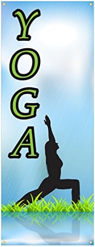 Yoga Banner Relax Stretch Meditation Quiet Retail Store Sign 18x48
