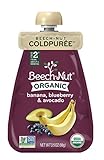 Beech-Nut Organic Baby Food, Stage 2, Organic Banana, Blueberry & Avocado, 3.5 Ounce Pouch (Pack of 12)