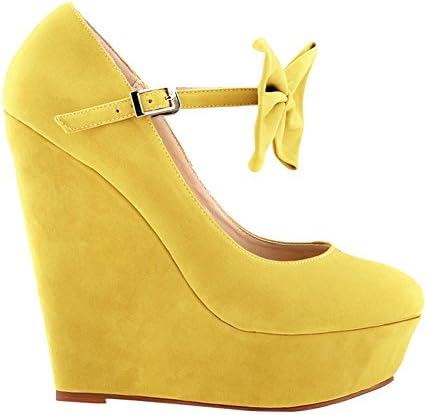 ZBeiBei Fashion Womens High Heels Shoes Bow-Tie Faux Velvet Wedge Party Pumps