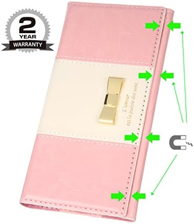 iPhone 6S Plus Case, iPhone 6 Plus Case 5.5 inches Premium PU Leather Wallet Case Protective Cover for iPhone 6 Plus or 6S Plus Pink,IP6S6PHDJ5.5-Pin