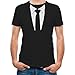 Tuxedo Tie Printed Suit Men's T-Shirt X-Large Black
