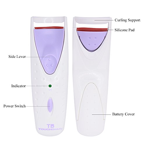 TOUCHBeauty Professional Heated Eyelash Curler with Silicone Refill Pad Curling Tool for Women Long Lasting Naturally Eyelashes EC-2003