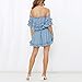 Women’s Off Shoulder Mini Short Dress, Ladies Boho Loose Floral Printed Ruffles Shift Short Sundress, Strapless Swing Dressesthumb 4