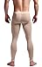 WUAMBO Men's Mesh Long Johns Slim Sexy Legging Tights Begie XL (Waist:32