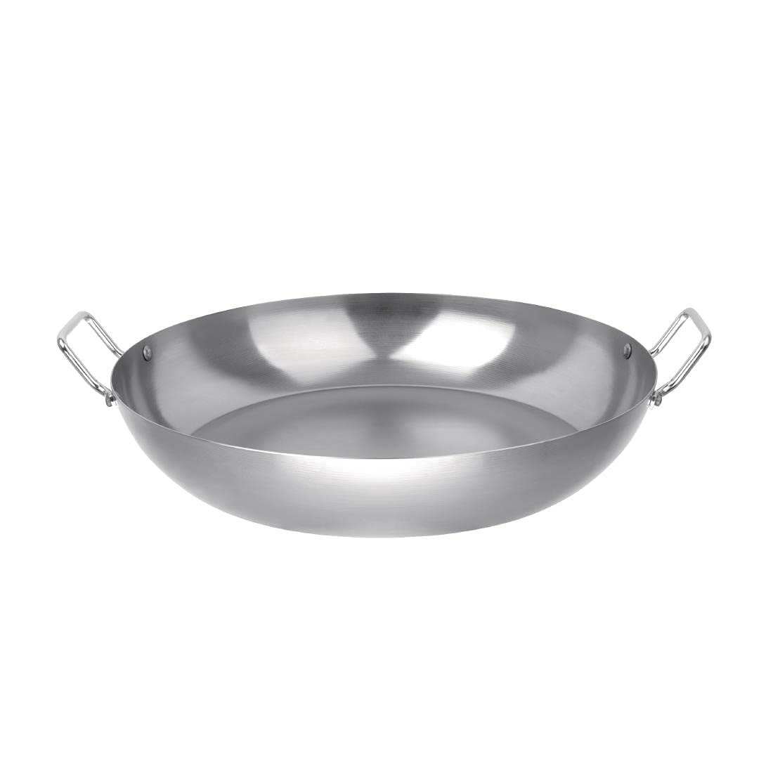 Vogue GD074 Iron Paella Pan 16In Kitchen Cookware Heavy Duty Induction, Grey