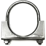 Heavy Duty Saddle Style U-Bolt Muffler Clamps with Anti-Rust Coat and Multiple Uses (2 1/4")