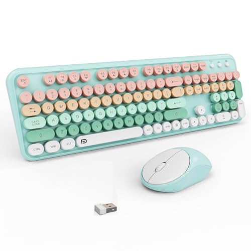 Jar-owl Wireless Retro Keyboard Mouse Combo