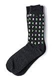 Men's Dark Gray 85 Digits Of Pi Mathematics Math Novelty Crew Dress Socks, One Size