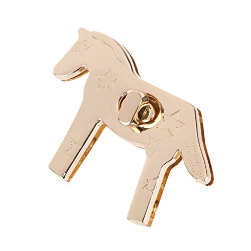 Misright 2 Sets Horse Shape Metal Purse Handbag Twist Turn Lock DIY Handbag Shoulder Bag Purse Hardware Accessories