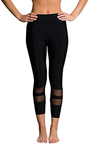 kaifongfu Sports Pants Women, High Waist Gym Yoga Running Pants Women Fitness Leggings Pants Workout Clothes (S, Black)