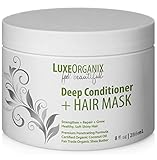 Coconut Oil Hair Mask - Organic Shea Butter Deep Conditioner - Best Natural Repair Conditioning Treatment for Dry, Damaged Hair; Sulfate Free & Safe for Colored or Keratin Treated Hair