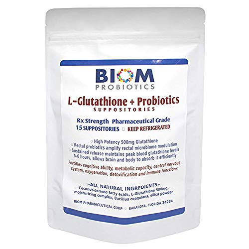 High Potency 500mg L-Glutathione + Probiotic Suppository (15)