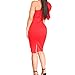 Bodycon4U Women's Sexy Sleeveless Asymmetric Ruffled Bodycon Party Club Dress Red M