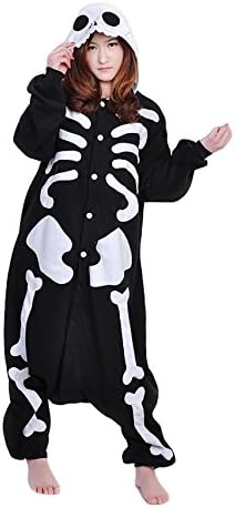 Must Rose Unisex Adult Onesie Cosplay Costume Sleepwear Animal Pajamas (Medium, Skeleton)