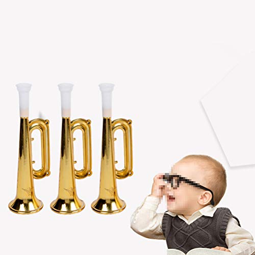 TOYMYTOY Plastic Trumpet Noise Maker 12pcs Kids Toys Party Favor Gift (Golden)