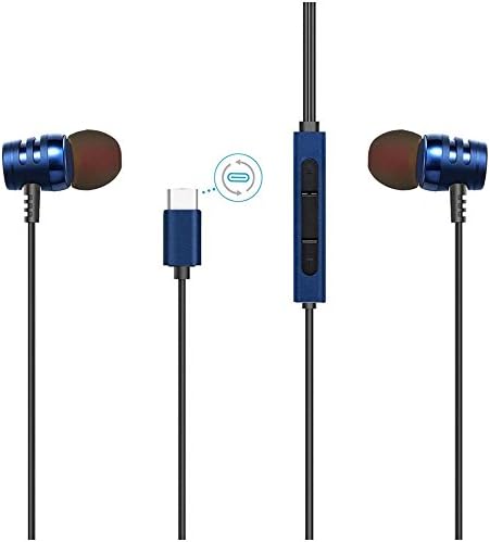 Type C Headphones, Tuoliwei Hi-Fi Digital 3D Audio Without Mic Earbuds for Moto Z,HTC U11, Note 8,S8, LG G6 G5, Pixel 2, Nexus, Essential PH-1 Compatible all USB Type C Smartphone and Devices - Blue