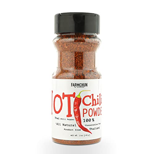 Thai Chili Pepper Powder, 2 oz Thai Bird’s Eye Chili, Spicy Lover