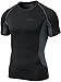 Tesla TM-MUB73-BKH_Large Men's Mesh-Side Panels Short Sleeve T-Shirt Cool Compression Baselayer MUB73