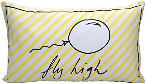 Toddler Pillow Case - Greenbuds Organic Cotton Toddler Pillow Cover Kids Pillowcase (Fly High) Yellow Stripe Hypoallergenic by Greenbuds