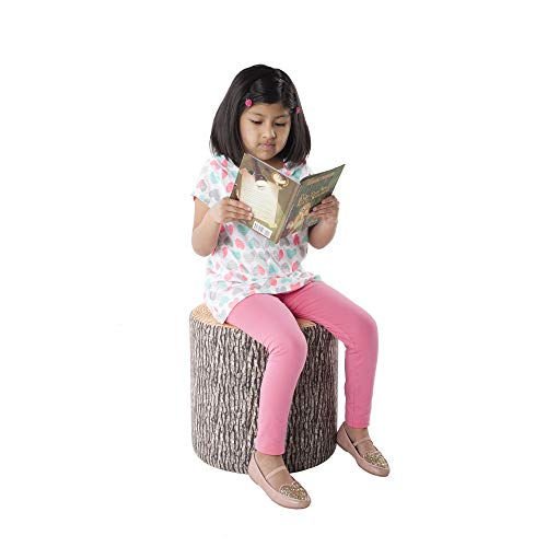 Guidecraft Soft Log Stool Upholstered Kids Footrest, Ottoman, Stump or Chair Themed Children
