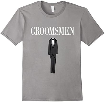 Mens Groomsmen - Wedding Party Suit Tshirt 2XL Slate