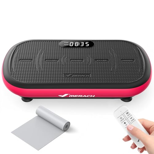 MERACH Vibration Plate Exercise Machine, vibrating plate machine 200KG Capacity, Bluetooth and Silicone Pedal, Stimulate Deep Fat, Vibration Plate for Lymphatic Drainage