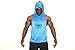 YiZYiF Men's Hooded Gym Tank Tops Bodybuilding Stringer Muscle Workout Shirts Black Large