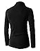 (GD93) Slim Stylish Unbalanced Metallic Leather Point Knitted Cardigan Sweaters Black US S(Tag Size M)