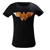 Justice League Wonder Woman Casual T-Shirt For Women (S, Black)