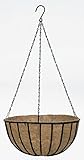 Gardman R409 Black Traditional Hanging Basket with Coco Liner, 16" Diameter