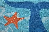 Whale Of A Tail and Starfish Acrylic Accent Area Rug 21 x 33 Jellybean