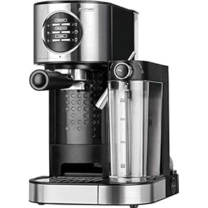 MPM MKW-07M 15 bar espresso- en cappuccinomachine, melktverwarmtank 0,7 liter, kopwarmer, roestvrijstalen afwerking…