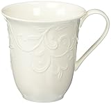Lenox Opal Innocence Carved Mugs, White