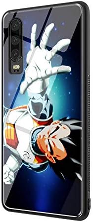 DEPING DP-10 Dragon Ball Z Case,Tempered Glass Back Cover and Soft Silicone Border Anti Scratch Bumper Design for Huawei P30 Lite Protective Case