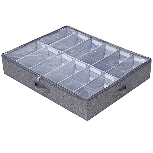 Large Size Multiple Function Under Bed Storage Bins, Adjustable Dividers & Collapsible Design