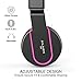 AILIHEN I35 Kids Headphones for School, Wired Headphone with Microphone Volume Limited 93dB Children Girls Teen Lightweight Foldable Headsets for Travel Chromebook Cellphone Tablets(Black Purple)