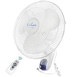 Simple Deluxe 16 Inch Adjustable Tilt, Household Wall Mount Fans Oscillating Quiet for Home, Shop and Office, 90 Degree, 3 Speed Settings, ETL Certified, 1 Pack, White